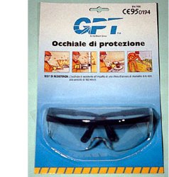 OCCHIALE DI PROTEZIONE LENTE INCOLORE MONOPEZZO CON RIPARO LATERALE ASTINE REGOLABILI - Farmapre