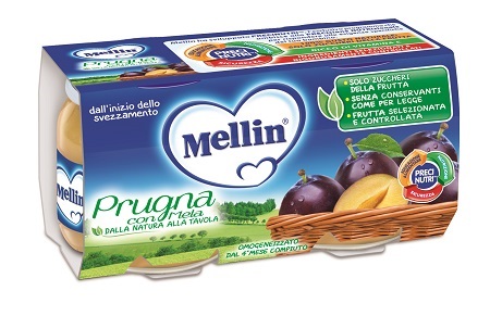 MELLIN OMOGENEIZZATO PRUGNA MELA 100 G 2 PEZZI - Farmapre