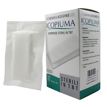 ICOPIUMA GARZA COMPRESSA IN TESSUTO NON TESSUTO ADESIVA 18X40 CM 12 PEZZI - Farmapre
