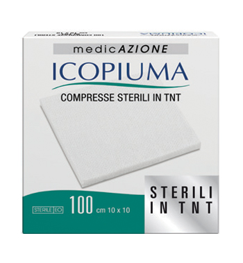 ICOPIUMA GARZA COMPRESSA IN TESSUTO NON TESSUTO ADESIVA 10X10 CM 100 PEZZI - Farmapre