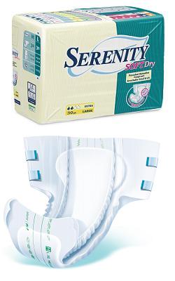 PANNOLONE PER INCONTINENZA SERENITY SOFTDRY FORMATO SUPER TAGLIA MEDIUM 30 PEZZI - Farmapre
