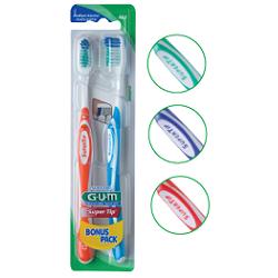 GUM SUPER TIP 463 COMPACT SPAZZOLINO MEDIO BONUS PACK 2 PEZZI - Farmapre