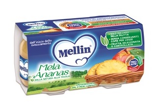 MELLIN OMOGENEIZZATO MELA ANANAS 100 G 2 PEZZI - Farmapre