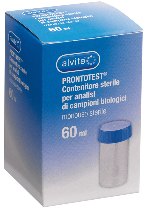 CONTENITORE ALVITA PRONTOTEST PER ANALISI DI CAMPIONI BIOLOGICI 60ML - Farmapre