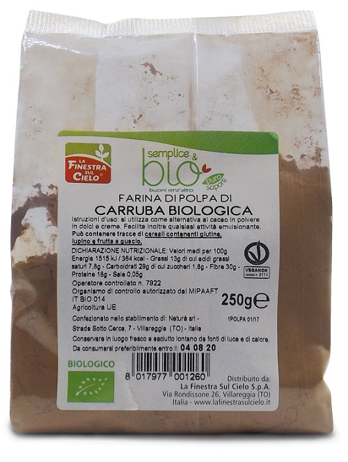 POLPA DI CARRUBA FARINA BIO 250 G - Farmapre