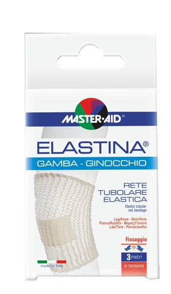 RETE TUBOLARE ELASTICA IPOALLERGENICA MASTER-AID ELASTINA GAMBA/GINOCCHIO 3 MT IN TENSIONE CALIBRO 5 CM - Farmapre