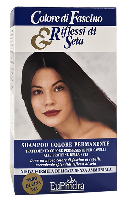 EUPHIDRA COLORE DI FASCINO & RIFLESSI DI SETA SHAMPOO COLORE PERMANENTE 41 NERO DI CINA 120 ML - Farmapre