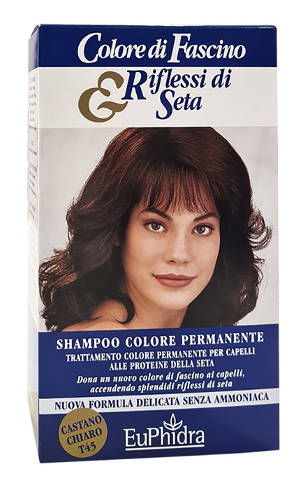 EUPHIDRA COLORE DI FASCINO & RIFLESSI DI SETA SHAMPOO COLORE PERMANENTE 45 CASTANO CHIARO 120 ML - Farmapre