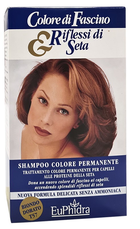 EUPHIDRA COLORE DI FASCINO & RIFLESSI DI SETA SHAMPOO COLORE PERMANENTE 57 BIONDO DORATO 120 ML - Farmapre