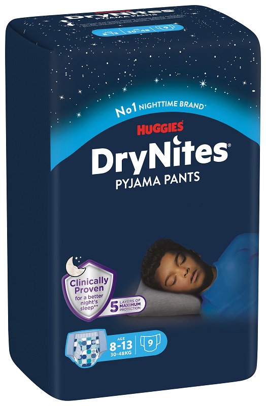 PANNOLINO HUGGIES DRYNITES 8/13 ANNI BOY L 30/48KG 9 PEZZI - Farmapre