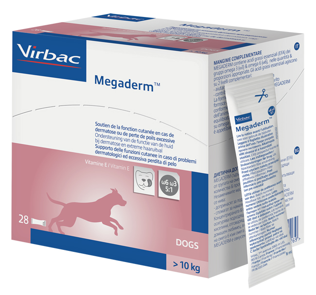 MEGADERM SUPPLEMENTO CANI SUPERIORI A 10 KG SCATOLA DA 28 SACCHETTI MONODOSE 4 ML - Farmapre