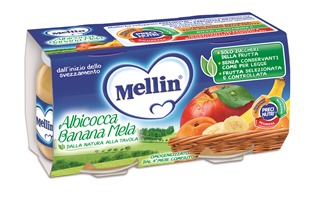 MELLIN OMOGENEIZZATO ALBICOCCA BANANA MELA 100 G 2 PEZZI - Farmapre