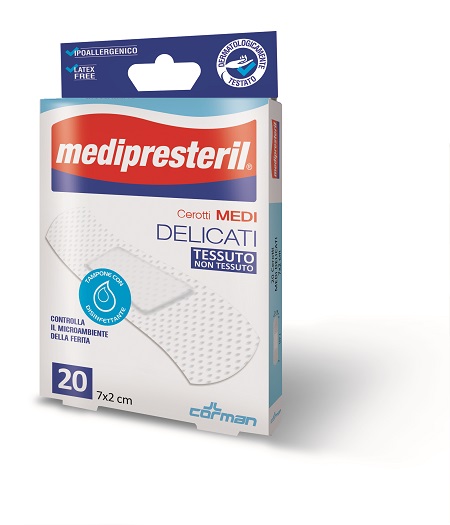 CEROTTO MEDIO MEDIPRESTERIL DELICATO TNT 7X2CM 20 PEZZI - Farmapre