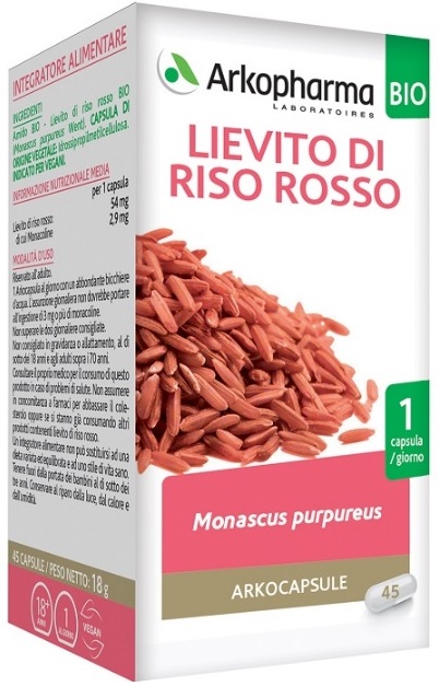 ARKO CAPSULE LIEVITO RISO ROSSO 45 CAPSULE BIO - Farmapre
