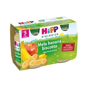 HIPP BIO OMOGENEIZZATO MELA BANANA BISCOTTO 2X125 G - Farmapre