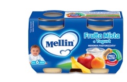 MELLIN MERENDA YOGURT FRUTTA MISTA 120 G X 2 PEZZI - Farmapre