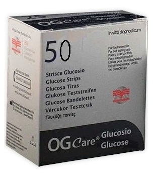 STRISCE MISURAZIONE GLICEMIA OGCARE 50 PEZZI - Farmapre