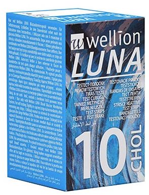 WELLION LUNA 10 STRIPS STRISCE PER MISURAZIONE COLESTEROLO - Farmapre