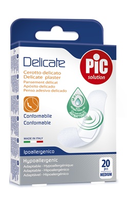 CEROTTO PIC DELICATE 19X72 MM ANTIBATTERICO 20 PEZZI - Farmapre