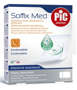 CEROTTO PIC SOFFIX MED IN TNT CON TAMPONE CENTRALE ASSORBENTE STERILE MONOUSO STERILE 25X10 CM ANTIBATTERICO 3 PEZZI - Farmapre