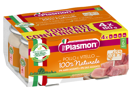 PLASMON OMOGENEIZZATO POLLO VITELLO 4 PEZZI 80 G - Farmapre