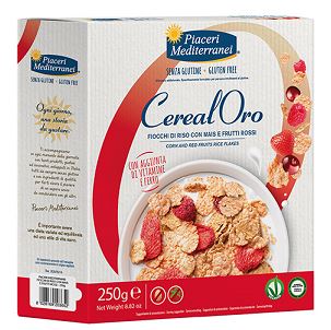 PIACERI MEDITERRANEI CEREALORO FIOCCHI DI RISO CON MAIS E FRUTTI ROSSI 250 G - Farmapre
