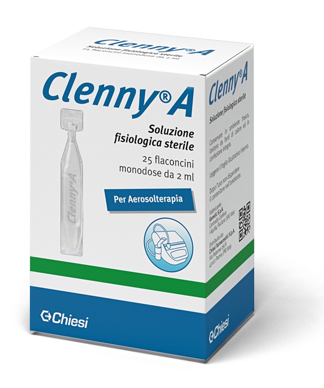 CLENNY A SOLUZIONE FISIOLOGICA STERILE PER AEROSOLTERAPIA 25 FLACONCINI MONODOSE DA 2 ML - Farmapre