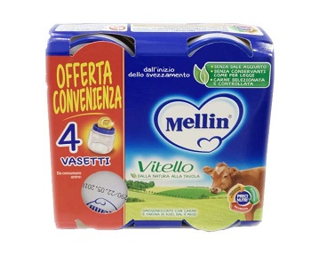 MELLIN OMOGENEIZZATO VITELLO 4 PEZZI X 80 G - Farmapre