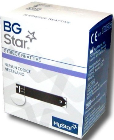 STRISCE REATTIVE MISURAZIONE GLICEMIA BGSTAR MYSTAR 25 PEZZI - Farmapre
