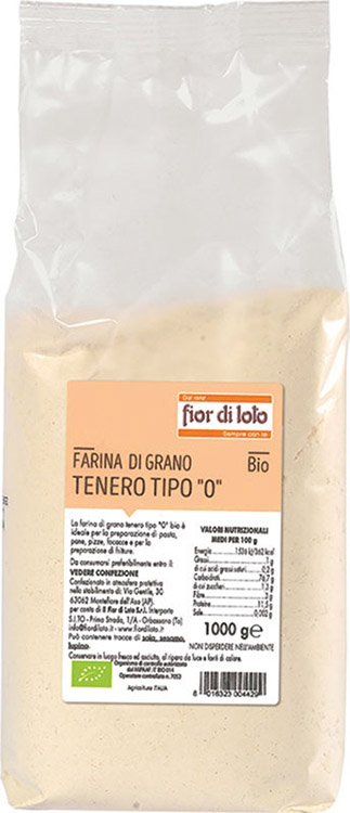 FARINA FINE DI GRANO TENERO 0 BIOLOGICO 1000 G - Farmapre