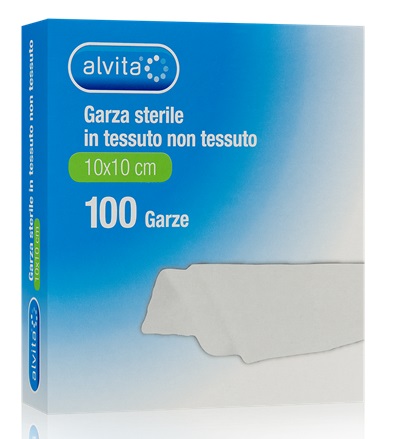 ALVITA GARZA STERILE IN TESSUTO NON TESSUTO 10X10CM 100 PEZZI - Farmapre