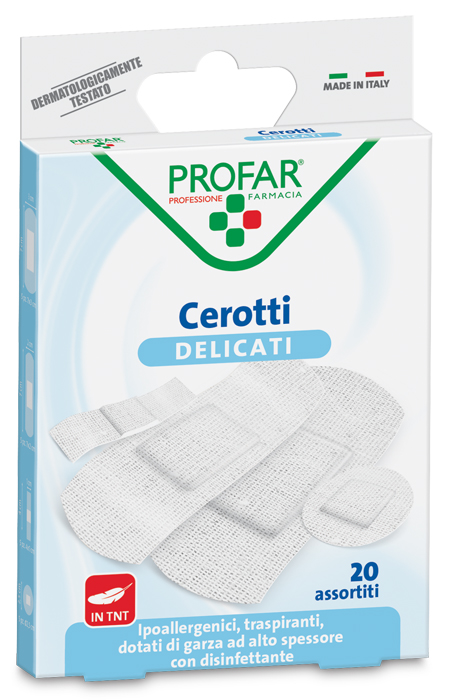 CEROTTO TESSUTO NON TESSUTO DELICATO ASSORTITI 20 PEZZI PROFAR - Farmapre