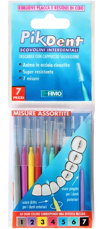 PIKDENT STUZZICOLINO 1 BUSTINA CON 7 MISURE ASSORTITE - Farmapre