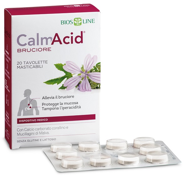 BIOSLINE CALMACID BRUCIORE 20 TAVOLETTE MASTICABILI - Farmapre
