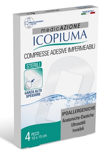 ICOPIUMA GARZA COMPRESSA MEDICATA POSTOPERATORIA 10X15 CM 4 PEZZI - Farmapre