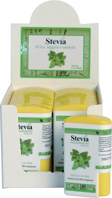 STEVIA EDULCORANTE 200 COMPRESSE DISPLAY CONTENENTE 14 DISPENSER - Farmapre