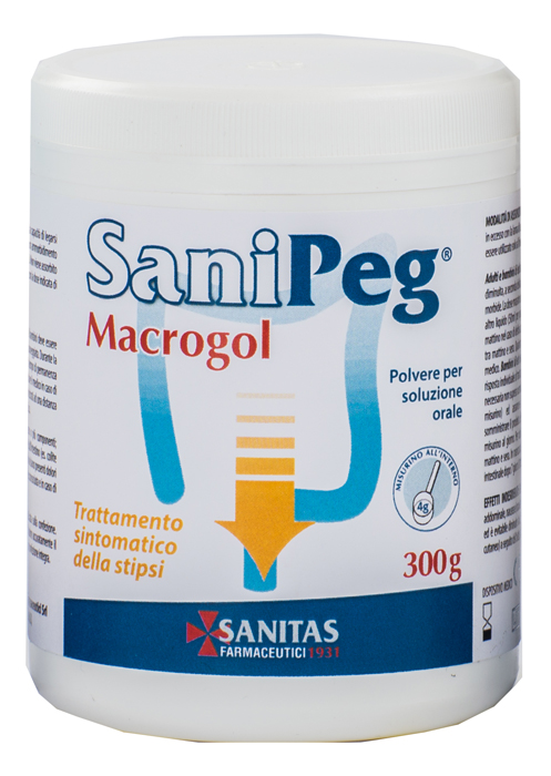 SANIPEG MACROGOL POLVERE PER SOLUZIONE ORALE BARATTOLO 300 G - Farmapre
