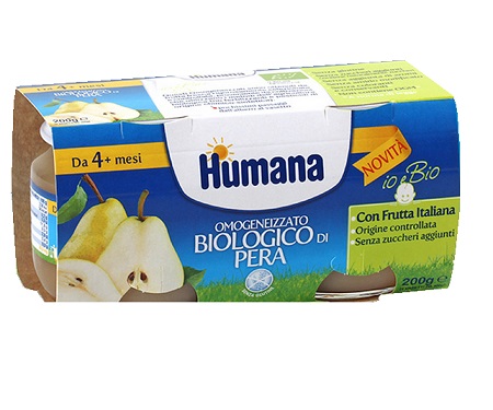 HUMANA OMOGENEIZZATO PERA BIO 2 VASETTI 100 G - Farmapre