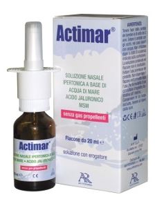 ACTIMAR SOLUZIONE NASALE SPRAY SALINA 3% CON ACIDO IALURONICO + MSM 20 ML CON EROGATORE - Farmapre