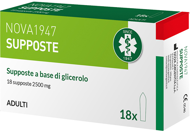 NOVA1947 GLICEROLO 2500MG SUPPOSTE ADULTI 18 PEZZI - Farmapre