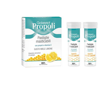 GOLASEPT PROPOLI 24 COMPRESSE MASTICABILI MIELE LIMONE - Farmapre