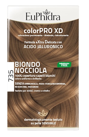 EUPHIDRA COLORPRO XD 735 BIONDO NOCCIOLA GEL COLORANTE CAPELLI IN FLACONE + ATTIVANTE + BALSAMO + GUANTI - Farmapre