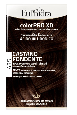 EUPHIDRA COLORPRO XD 435 CASTANO FONDENTE GEL COLORANTE CAPELLI IN FLACONE + ATTIVANTE + BALSAMO + GUANTI - Farmapre