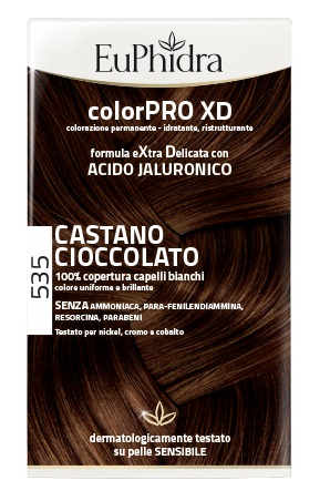 EUPHIDRA COLORPRO XD 535 CASTANO CIOCCOLATO GEL COLORANTE CAPELLI IN FLACONE + ATTIVANTE + BALSAMO + GUANTI - Farmapre