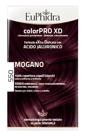 EUPHIDRA COLORPRO XD 550 MOGANO GEL COLORANTE CAPELLI IN FLACONE + ATTIVANTE + BALSAMO + GUANTI - Farmapre