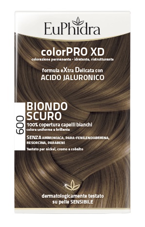 EUPHIDRA COLORPRO XD 600 BIONDO SCURO GEL COLORANTE CAPELLI IN FLACONE + ATTIVANTE + BALSAMO + GUANTI - Farmapre