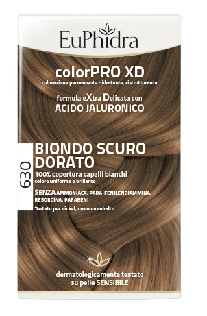 EUPHIDRA COLORPRO XD 630 BIONDO SCURO DORATO GEL COLORANTE CAPELLI IN FLACONE + ATTIVANTE + BALSAMO + GUANTI - Farmapre