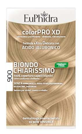 EUPHIDRA COLORPRO XD 900 BIONDO CHIARISSIMO GEL COLORANTE CAPELLI IN FLACONE + ATTIVANTE + BALSAMO + GUANTI - Farmapre