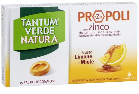 TANTUM VERDE NATURA 15 PASTIGLIE GOMMOSE LIMONE & MIELE - Farmapre