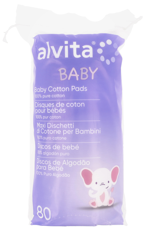 ALVITA BABY MAXI DISCHETTI DI COTONE PER BAMBINI 100% PURO COTONE 80 PEZZI - Farmapre
